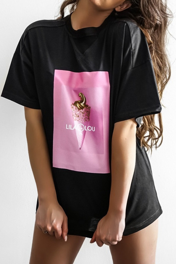 T-shirt ICE black-pink 1