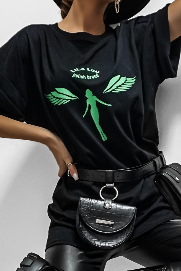 T-shirt ANGEL GREEN ON BLACK 3