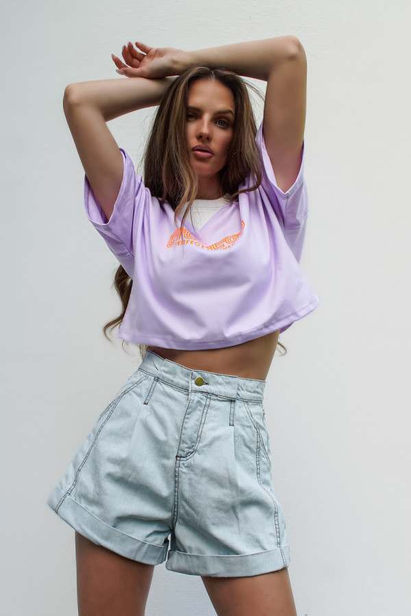 T-shirt COOL GIRL krótki lila 1