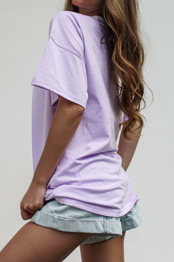 T-shirt COOL GIRL długi lila 1