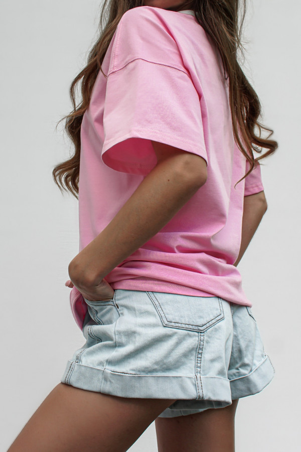 T-shirt COOL GIRL długi pink 2