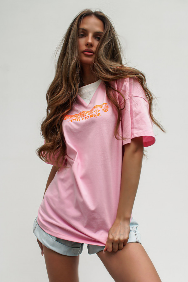 T-shirt COOL GIRL długi pink 3
