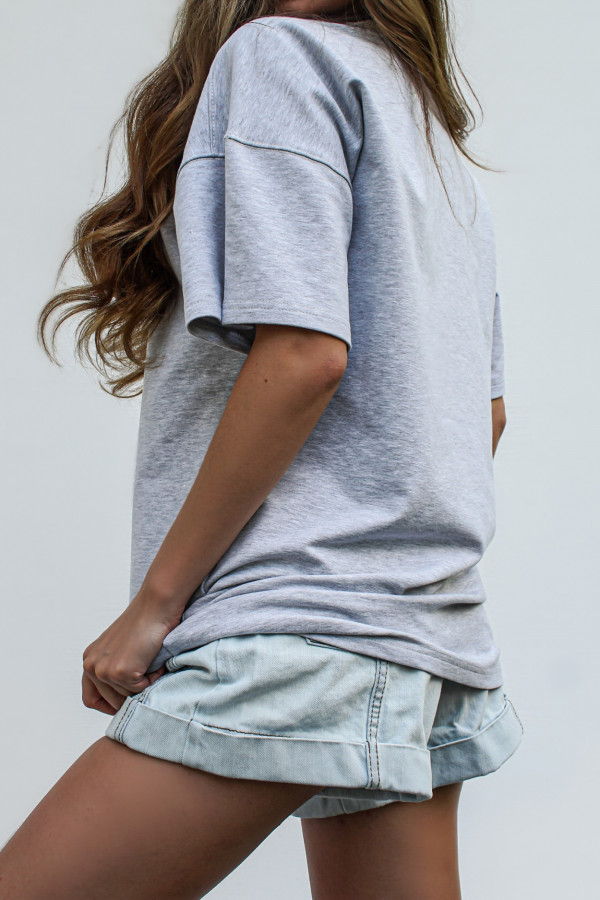 T-shirt COOL GIRL długi grey 2