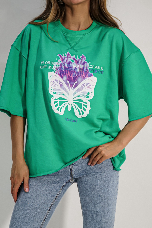 T-Shirt BUTTERFLY zielony 1