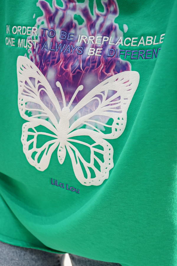 T-Shirt BUTTERFLY zielony 3